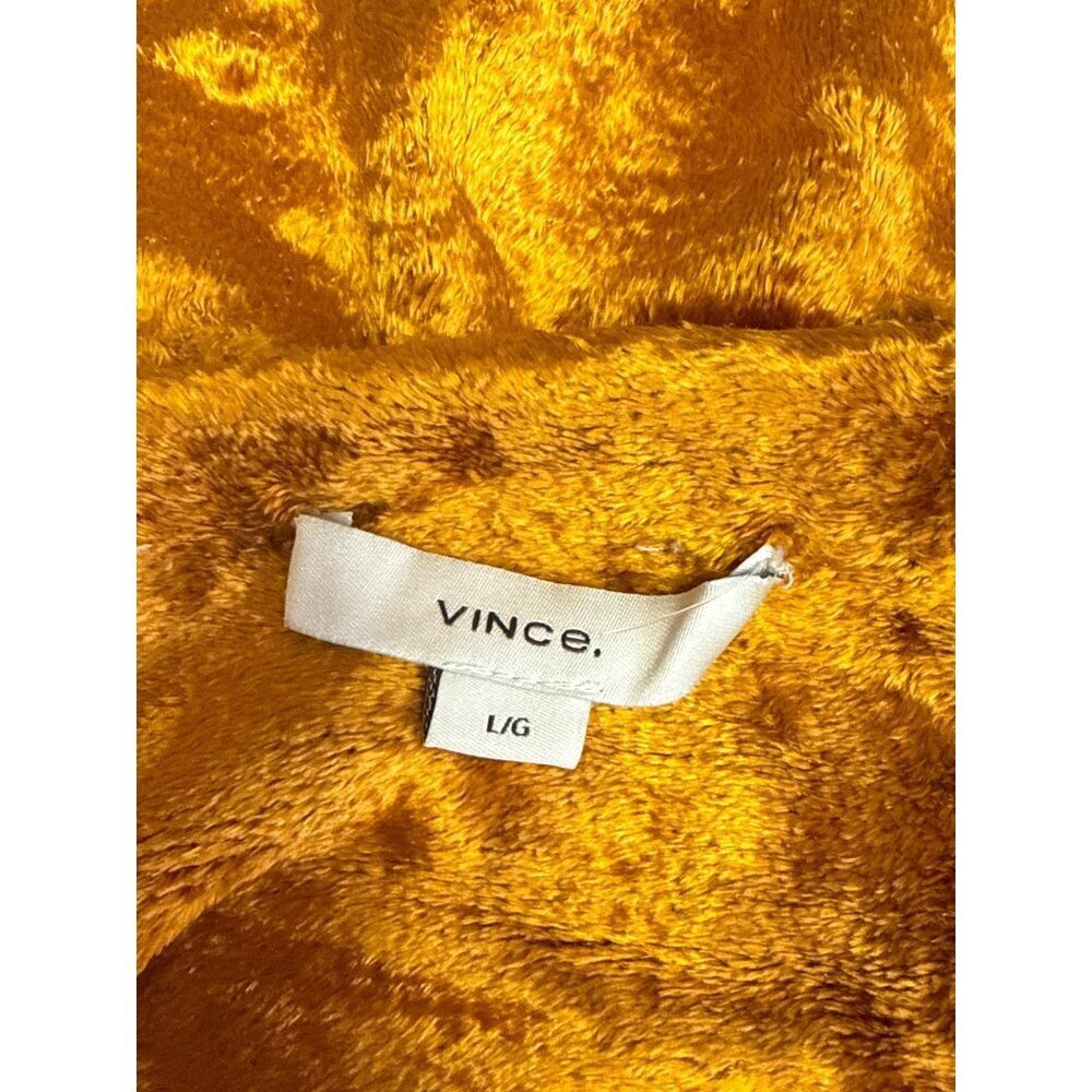 Vince Fuzzy Women's Tank Top Gold Scoop Neck Viscose Sleeveless Luxe Size Large - Picture 7 of 9